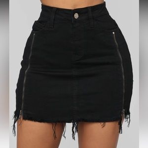 Fashion Nova Zip Up Denim Skirt